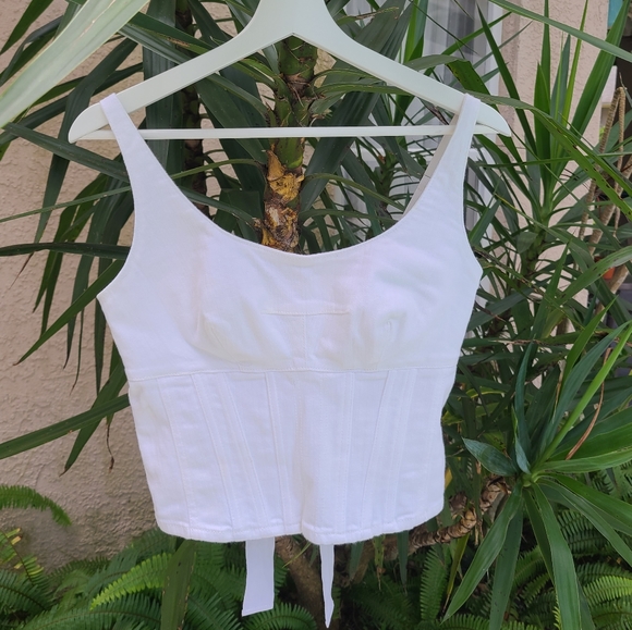 Anthropologie Tops - Anthropologie white denim like soft top, S